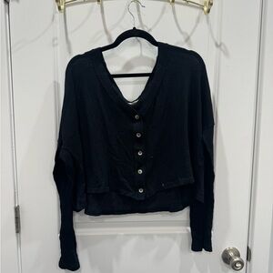 Aeropostale Black Button-Down Women's Shirt